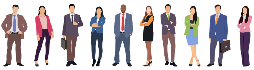 set of diverse business characters