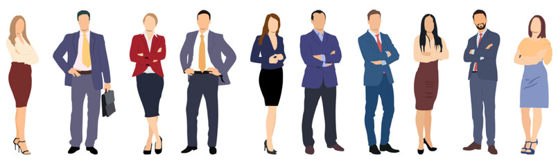 Set of characters working people. Office and business people vector collection. Flat design illustration