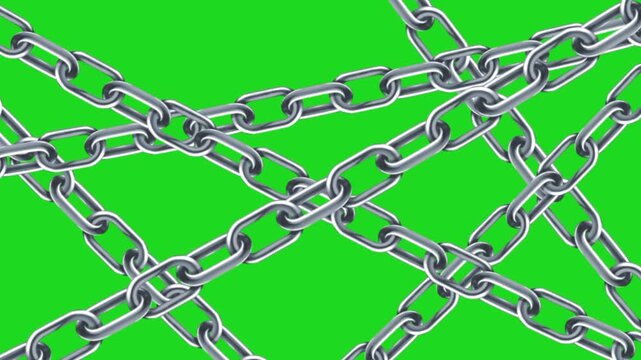chain animation with green screen background, depicts access denial, locked files, etc.