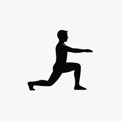 Dynamic Lunge Exercise Silhouette for Fitness Training and Healthy Lifestyle Graphic