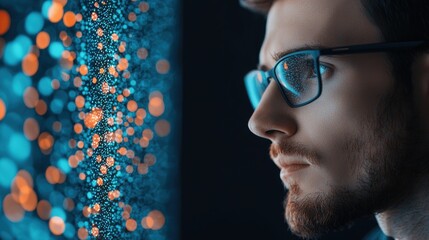 Virtual Software developer working in a virtual environment, testing innovative technology.