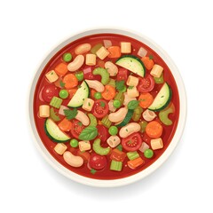Minestrone Soup &ndash; Colorful Veggie Vector
