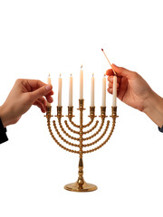 Hanukkah Menorah with Burning Candles – Jewish Festival of Lights Celebration