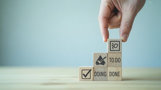 Building tasks progress from to-do to done, completing checklist items