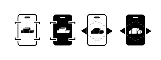 augmented reality icon vector illustration. augmented reality icon in black style - stock vector.