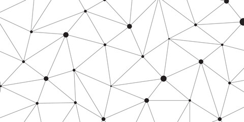 Abstract geometric background with connecting dots and lines with low poly triangle shapes. Polygonal Mesh Background Vector design digital technology concept Global network connection data structure. © Kainat 