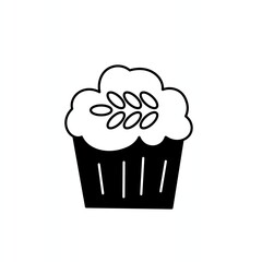 oatmeal muffin minimalist logo vector illustration