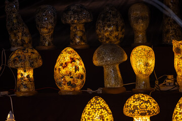 Turkey. Market with many traditional colorful handmade turkish lamps and lanterns. Lanterns hanging in shop for sale. Popular souvenirs from turkey.