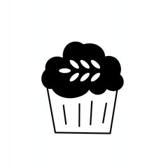 Baked goods of oatmeal muffin minimalist logo