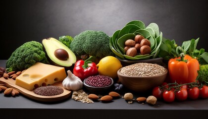 fresh healthy food ingredients bursting with natural goodness and flavor