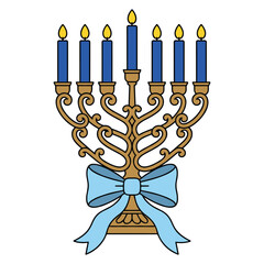 Decorative Hanukkah Menorah Vector Illustration