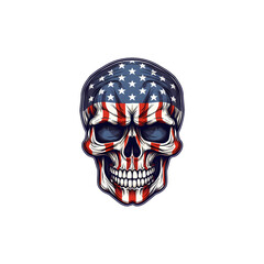 Fototapeta premium Skull with American Flag Design