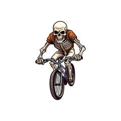 Fototapeta premium skeleton ride enjoy bicycle 