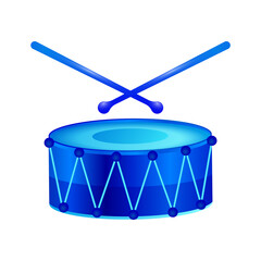 Blue Drum and Drumsticks musical instrument percussion