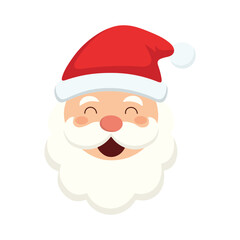 Claus face illustration with red hat and joyful expression