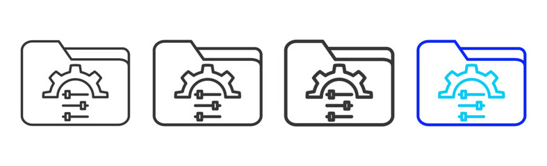 Panel Management Icon Set Collection in Creative Outline Style for Project Control Dashboard with Modern UI Vector Elements and High Quality Design Pack