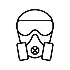 Respirator mask icon for clean safety app and industrial design use.