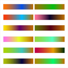 Obraz premium Set of colorful gradient vector ribbon banner illustration and label design templates