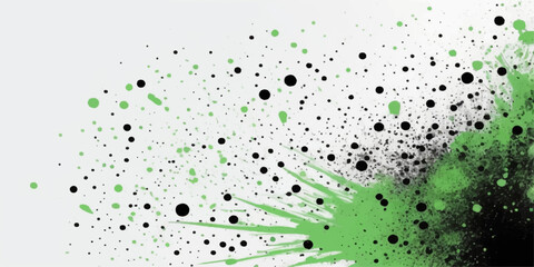 Abstract green watercolor splash and grunge ink pattern texture vector illustration