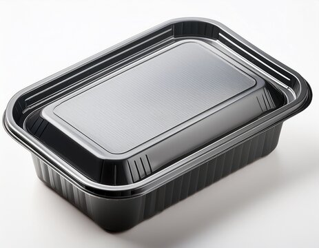 an isolated rectangular polystyrene tray designed for food packaging providing product freshness