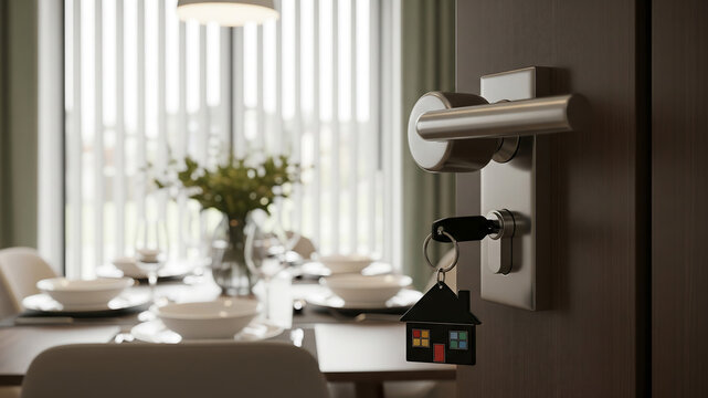 house key home door lock real estate investment closeup