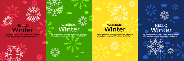 Art & Illustrationsimple minimalist winter vector design illustration background with snowflake theme design. for banner, poster, social media, promotion. vector illustrations