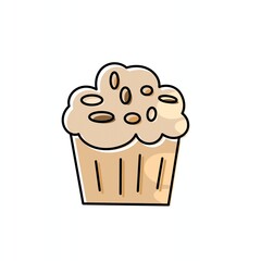 Baked goods of oatmeal Muffin vector illustration