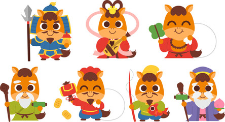 馬の七福神キャラクターセット