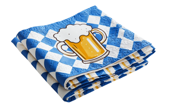 Creative holiday napkin design for Oktoberfest gatherings combining style, tradition, and celebration charm isolated on white background PNG