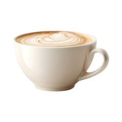 Latte cup, isolated on white background, realistic, studio lighting, centered, no shadow, transparent background