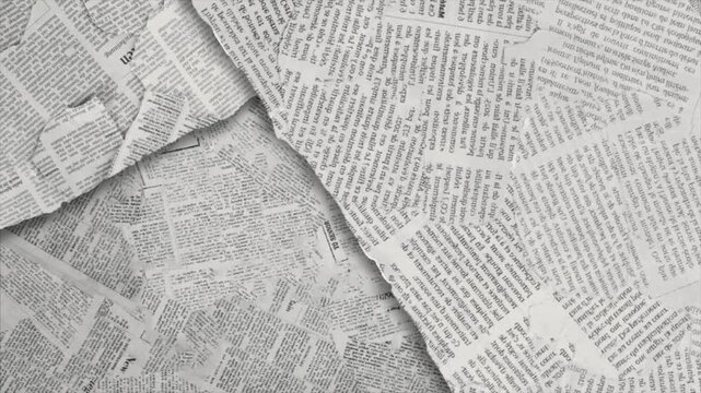 Dynamic newspaper scraps with distressed textures create an authentic vintage news vibe, perfect for historical projects and background overlays