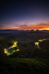 sunset over the mountains