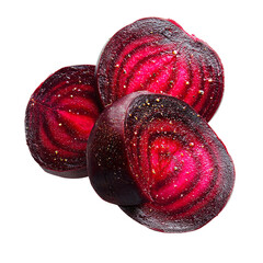 Sliced beetroot isolated on transparent background