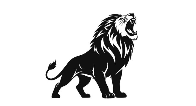 Roaring Lion Silhouette – Bold Symbol of Strength, Courage, and Leadership