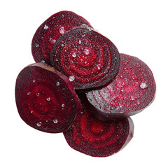 Sliced beetroot isolated on transparent background