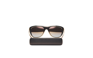 Fototapeta premium Stylish oversized sunglasses with shimmering mirrored lenses representing luxury and fashion elegance isolated on white background PNG