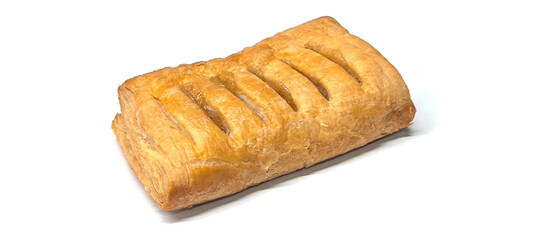 Apple pie on a white isolated background. toning