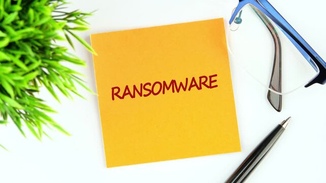Animation of the RANSOMWARE text. Learn about the latest technology concepts that drive business growth, featuring creative animation techniques that simplify complex ideas effectively
