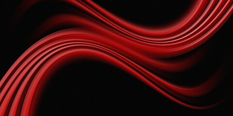 Abstract red wave shapes on black background