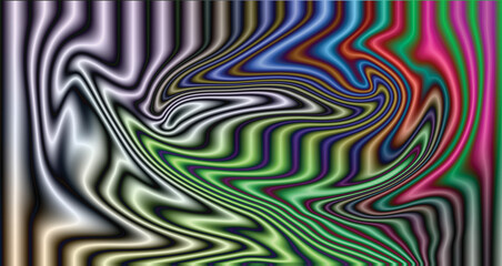 Colorful geometric abstract vector background with wavy lines and retro pattern design