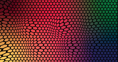 Colorful geometric abstract vector background with wavy lines and retro pattern design