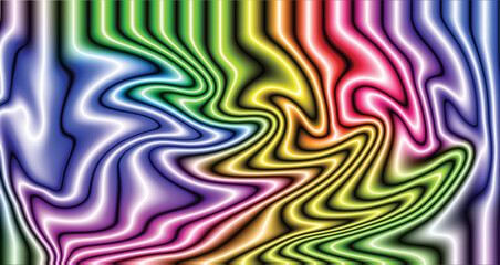 Colorful geometric abstract vector background with wavy lines and retro pattern design