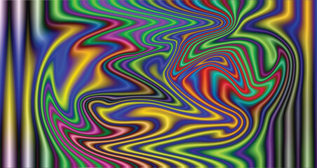 Colorful geometric abstract vector background with wavy lines and retro pattern design