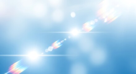 Bright sunlight glare and lens flares creating a beautiful abstract bokeh effect