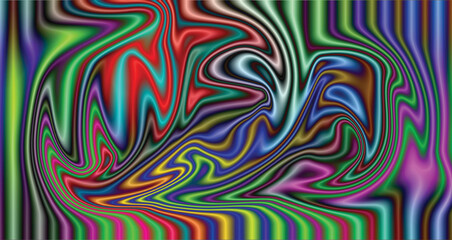 Colorful geometric abstract vector background with wavy lines and retro pattern design