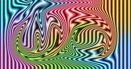 Colorful geometric abstract vector background with wavy lines and retro pattern design