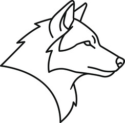 Flat design wolf head illustration
