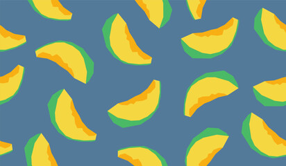 Fototapeta premium Cute melon fruits seamless pattern background