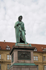 Fototapeta premium Friedrich Schiller (1759-1805), the German philosopher and poet. Bronze statue placed on the Schillerplatz in Stuttgart, Germany