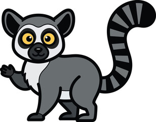 Flat design lemur illustration